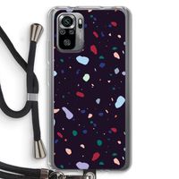 Dark Rounded Terrazzo: Xiaomi Redmi Note 10S Transparant Hoesje met koord