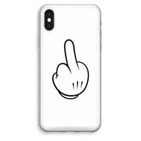 Middle finger white: iPhone XS Max Transparant Hoesje