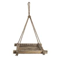 Clayre & Eef Plantenhanger 36x36 cm Bruin Hout Hangpot