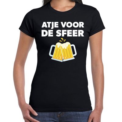 Atje voor de sfeer feest t-shirt zwart voor dames