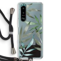 Tropical watercolor leaves: Sony Xperia 5 III Transparant Hoesje met koord