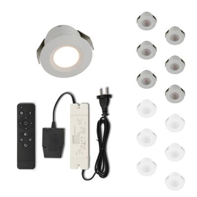 Set LED-inbouwspot met afstandsbediening Valdeno wit 3W dimbaar IP44 1-12 stuks