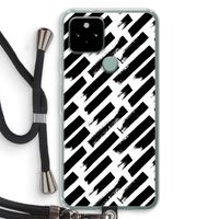 Zwarte vegen: Pixel 5 Transparant Hoesje met koord