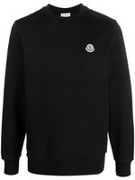 Moncler sweat en coton à patch logo - Noir