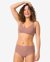 HEMA Damesstring Hoge Taille Micro Rib Lichtbruin (lichtbruin)