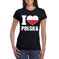 Zwart I love Polen fan shirt dames - thumbnail