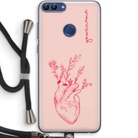 Blooming Heart: Huawei P Smart (2018) Transparant Hoesje met koord