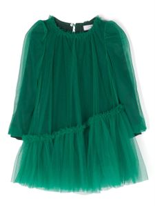 Monnalisa robe en tulle à manches longues - Vert