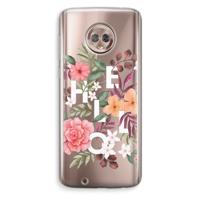Hello in flowers: Motorola Moto G6 Transparant Hoesje