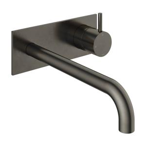 Hotbath Inbouw Wastafelkraan Met Achterplaat Cobber 18 cm Gebogen Uitloop 1-Hendel Verouderd Ijzer