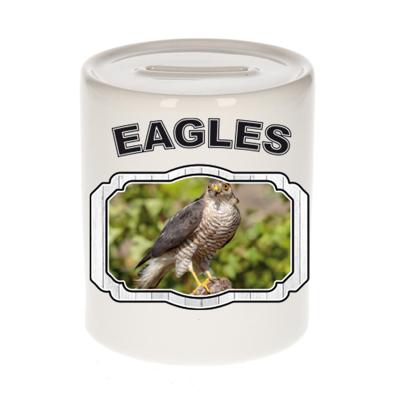 Dieren havik roofvogel spaarpot - hawks/ roofvolgel spaarpotten kinderen 9 cm