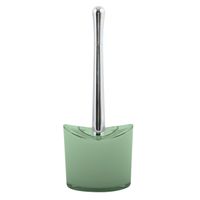 MSV Toiletborstel in houder/wc-borstel Aveiro - PS kunststof/rvs - groen/zilver - 37 x 14 cm   -
