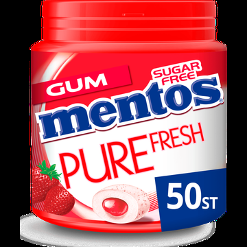 Mentos Gum Pure Fresh Aardbei Suikervrij Pot 50 stuks bij Jumbo