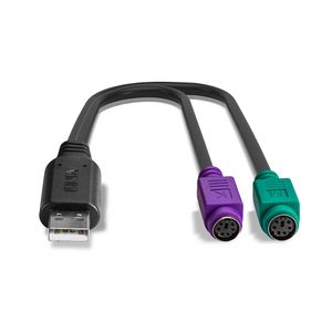 Lindy 42651 tussenstuk voor kabels USB A 1.1 2 x Mini-DIN 6 Pin Zwart