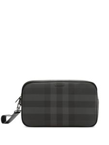 Burberry pochette en cuir à carreaux - Noir