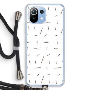 Hipster stripes: Xiaomi Mi 11 Lite Transparant Hoesje met koord