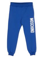 Moschino Kids pantalon de jogging en coton à logo imprimé - Bleu - thumbnail