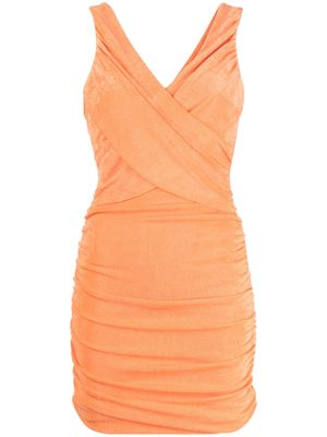 Likely robe cintrée à détails froncés - Orange