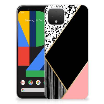 Google Pixel 4 | TPU Hoesje | Zwart Roze Vormen