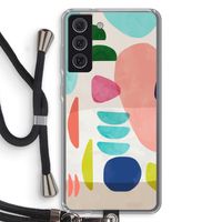 Bold Rounded Shapes: Samsung Galaxy S21 FE Transparant Hoesje met koord