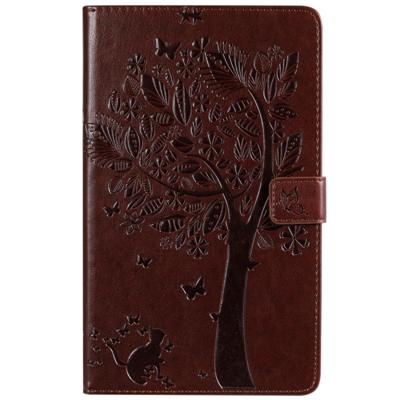 Voor Galaxy tab A 8 0 (2019) T295/T290 gedrukt afdrukken kat en boom patroon horizontale Flip lederen draagtas met houder & kaartsleuven & portemonnee