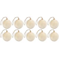 10x Kerstboom decoratie ballen van licht hout 6,4 cm