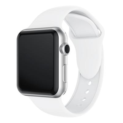 Dubbele klinknagels siliconen horloge Band voor Apple Watch serie 3 & 2 & 1 42mm (wit)