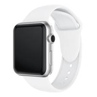 Dubbele klinknagels siliconen horloge Band voor Apple Watch serie 3 & 2 & 1 42mm (wit)