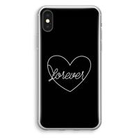 Forever heart black: iPhone XS Transparant Hoesje - thumbnail
