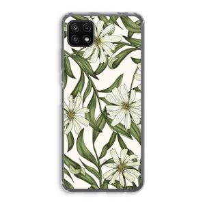 Wit bloemenpatroon: Samsung Galaxy A22 5G Transparant Hoesje