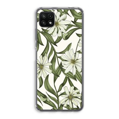 Wit bloemenpatroon: Samsung Galaxy A22 5G Transparant Hoesje