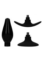 Interchangeable Butt Plug Set - Rounded Medium - Black - thumbnail