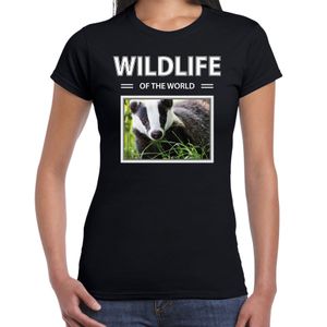 Das t-shirt met dieren foto wildlife of the world zwart voor dames