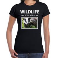 Das t-shirt met dieren foto wildlife of the world zwart voor dames - thumbnail