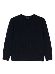 Il Gufo pull en maille torsadée - Bleu