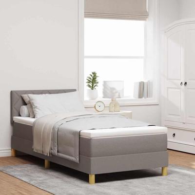 Boxspring bed met matras met hoofdeinde Taupe 100 x 200 cm Stof