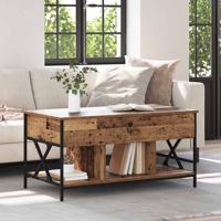 Salontafel Oud hout 100 x 55 x 50 cm Bewerkt hout