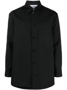 Jil Sander chemise en laine à manches longues - Noir