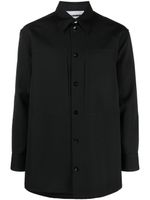 Jil Sander chemise en laine à manches longues - Noir - thumbnail