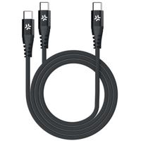 Celly 100W USB-C To 2X USB-C Cable Black - thumbnail