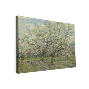 Canvas schilderij witte boomgaard