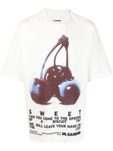 Jil Sander t-shirt en coton à imprimé graphique - Blanc