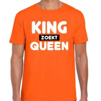 Koningsdag verkleed t-shirt heren - King zoekt Queen - oranje Koningsdag verkleed t-shirt heren - King zoekt Queen - oranje