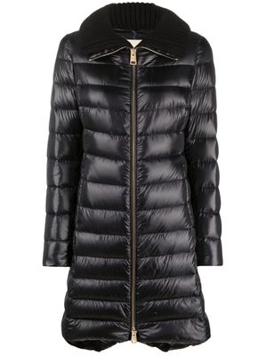 Herno doudoune à col en maille - Noir