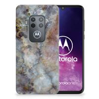 Motorola One Zoom TPU Siliconen Hoesje Marmer Grijs - thumbnail