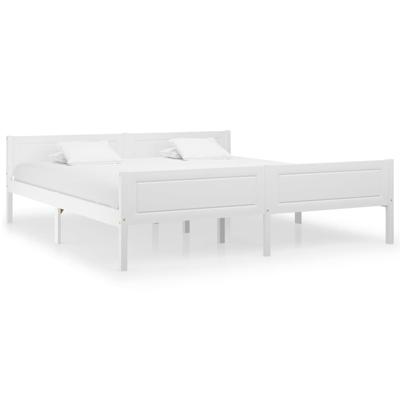 Bedframe massief grenenhout wit 180x200 cm