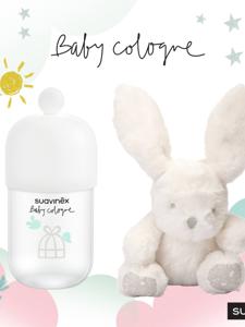 Set Baby eau de cologne Sense + konijn knuffel SUAVINEX wit