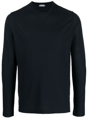 Zanone sweat en coton à manches longues - Bleu