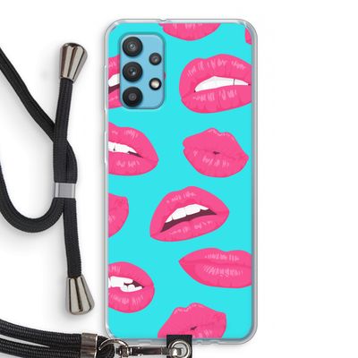 Bite my lip: Samsung Galaxy A32 4G Transparant Hoesje met koord