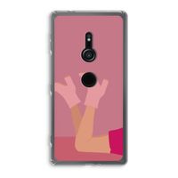 Pink boots: Sony Xperia XZ2 Transparant Hoesje